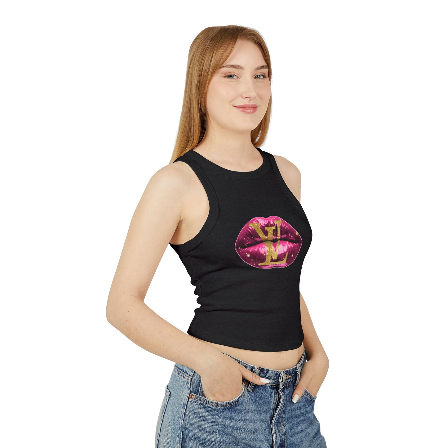 Designer Glam Pink Shimmer Lips II Tank