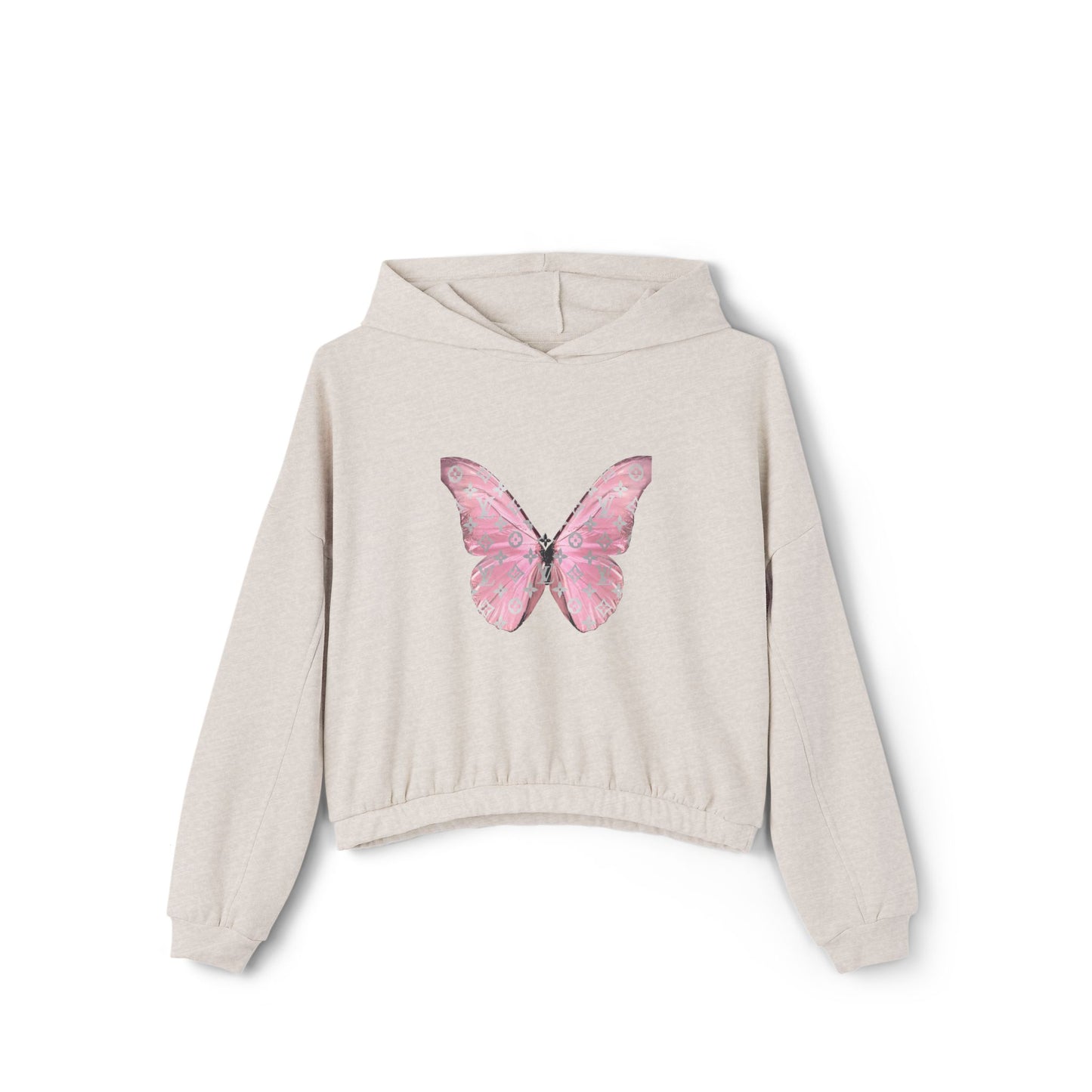 Designer Pink Butterfly II Cinched Hoodie