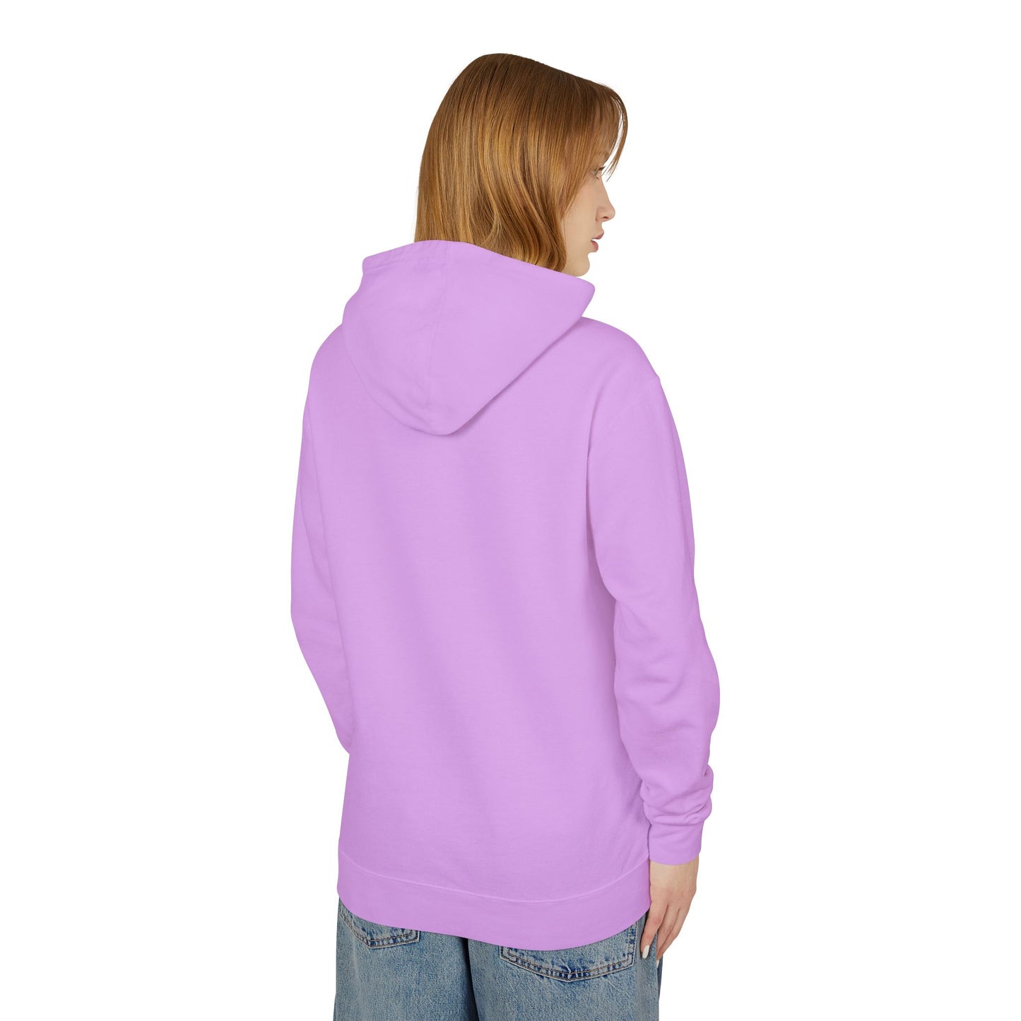 Violet Hand Heart Unisex Lightweight Hooded Sweatshirt