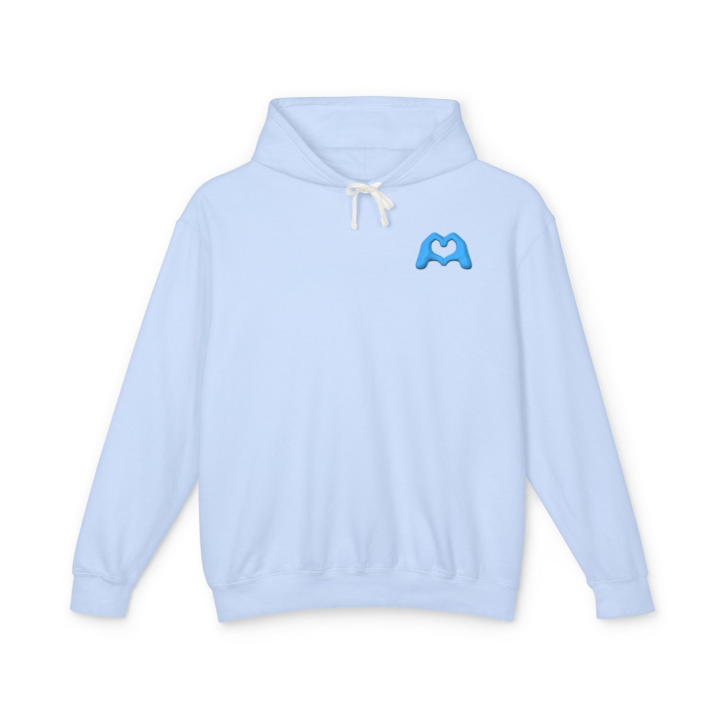 Violet Hand Heart Unisex Lightweight Hooded Sweatshirt