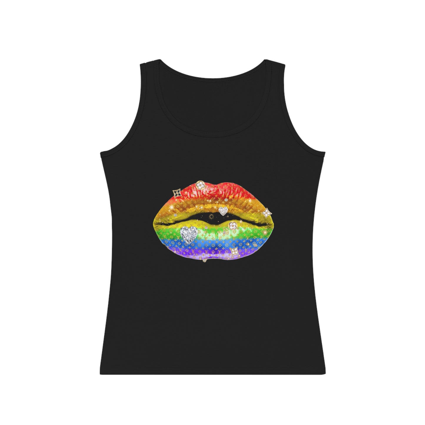 Designer Sexy Rainbow Glam Lips Tank