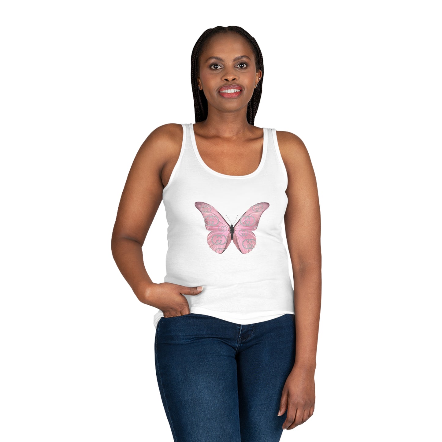 Designer Pink Butterfly I Tank