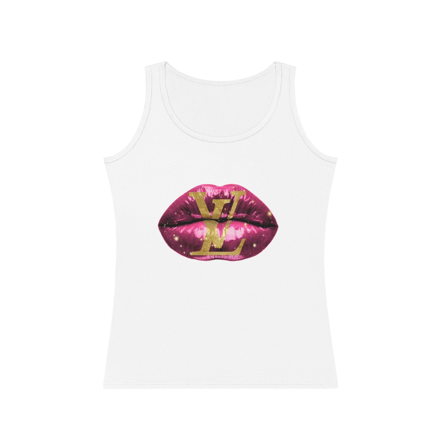 Designer Glam Pink Shimmer Lips II Tank