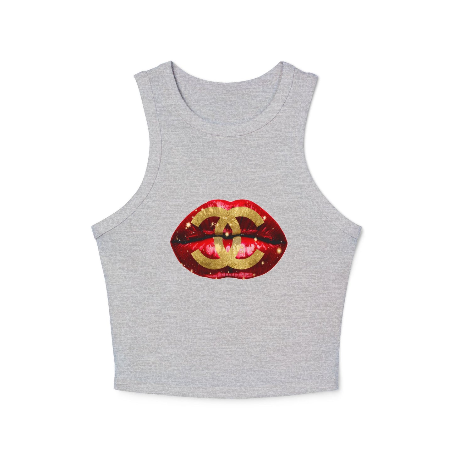 Designer Glam Red Sexy Lips I Racer Tank