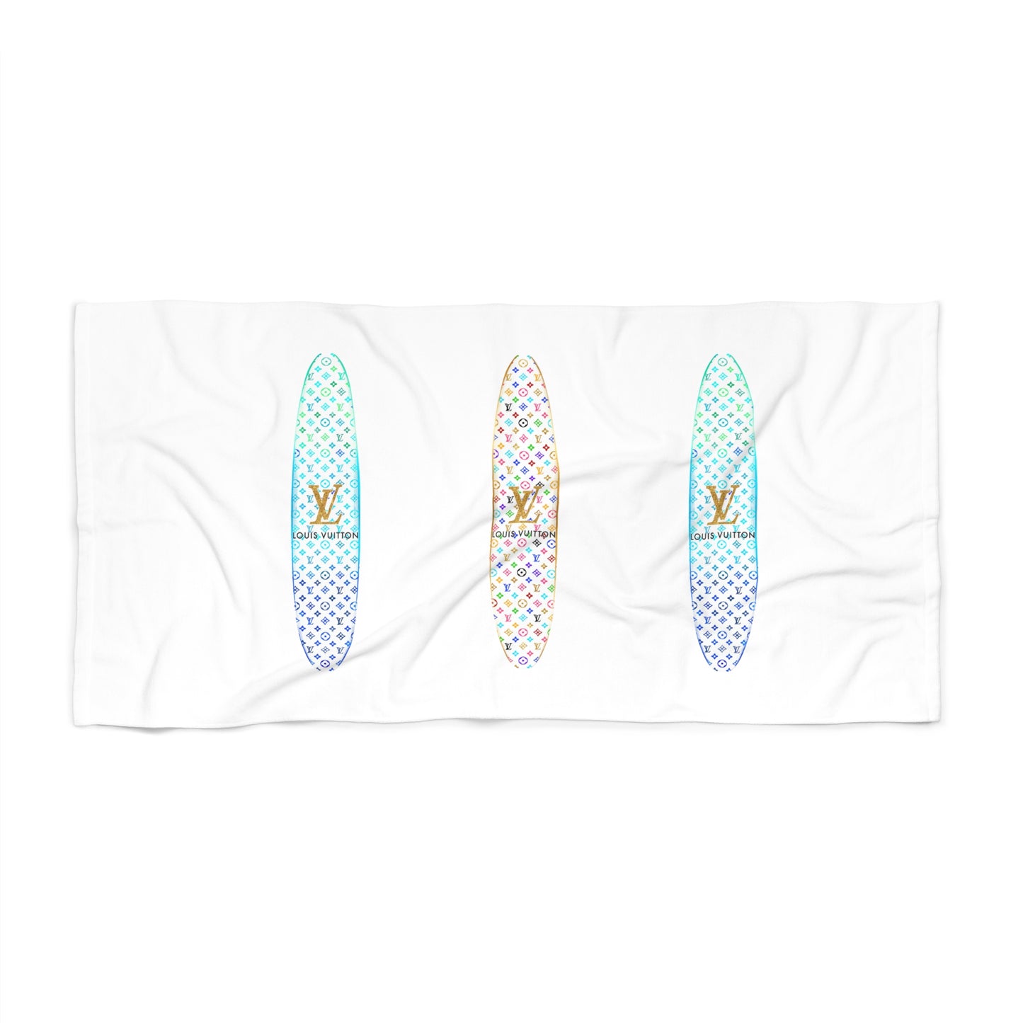 Designer Glam Multicolor Surfboard Beach Towel