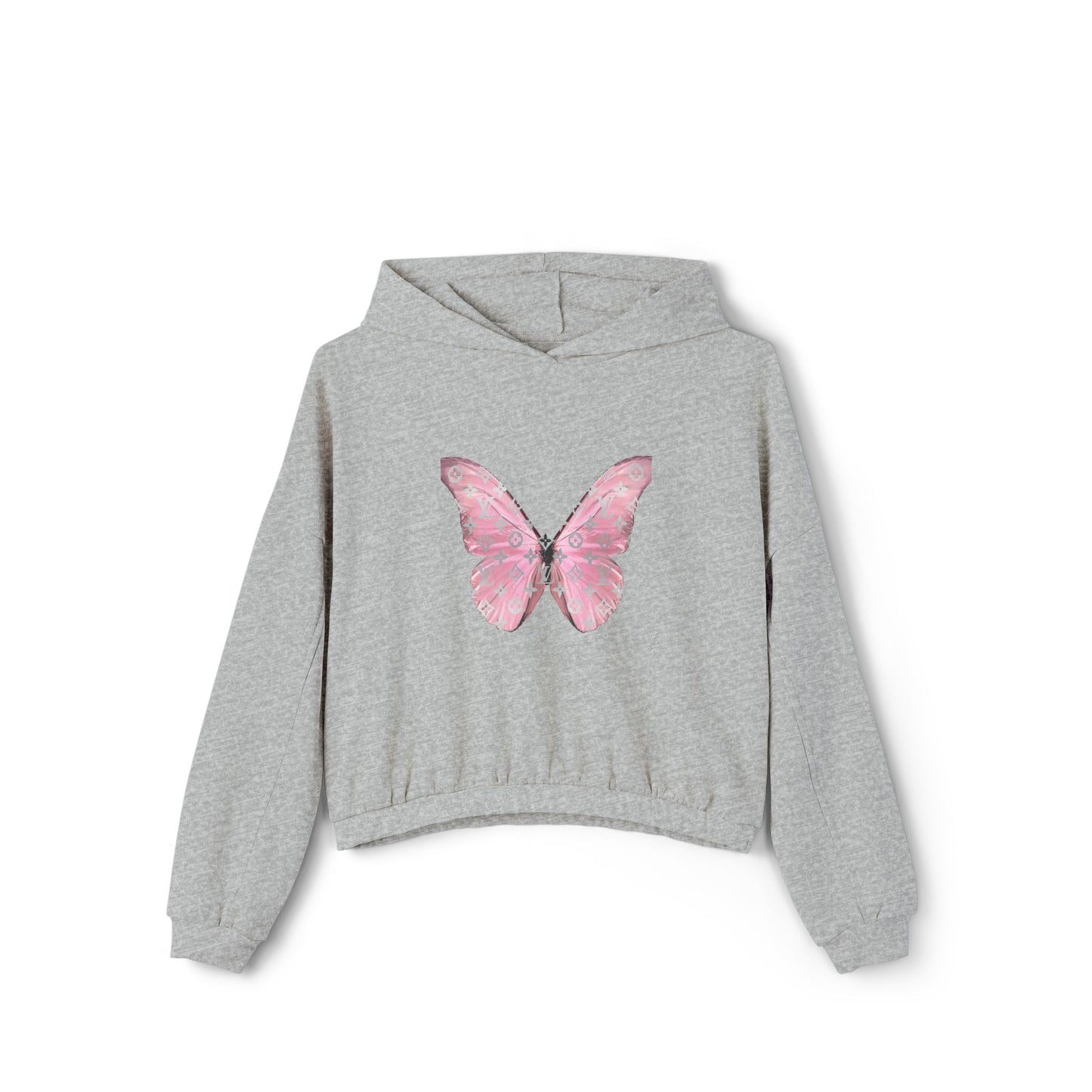 Designer Pink Butterfly II Cinched Hoodie