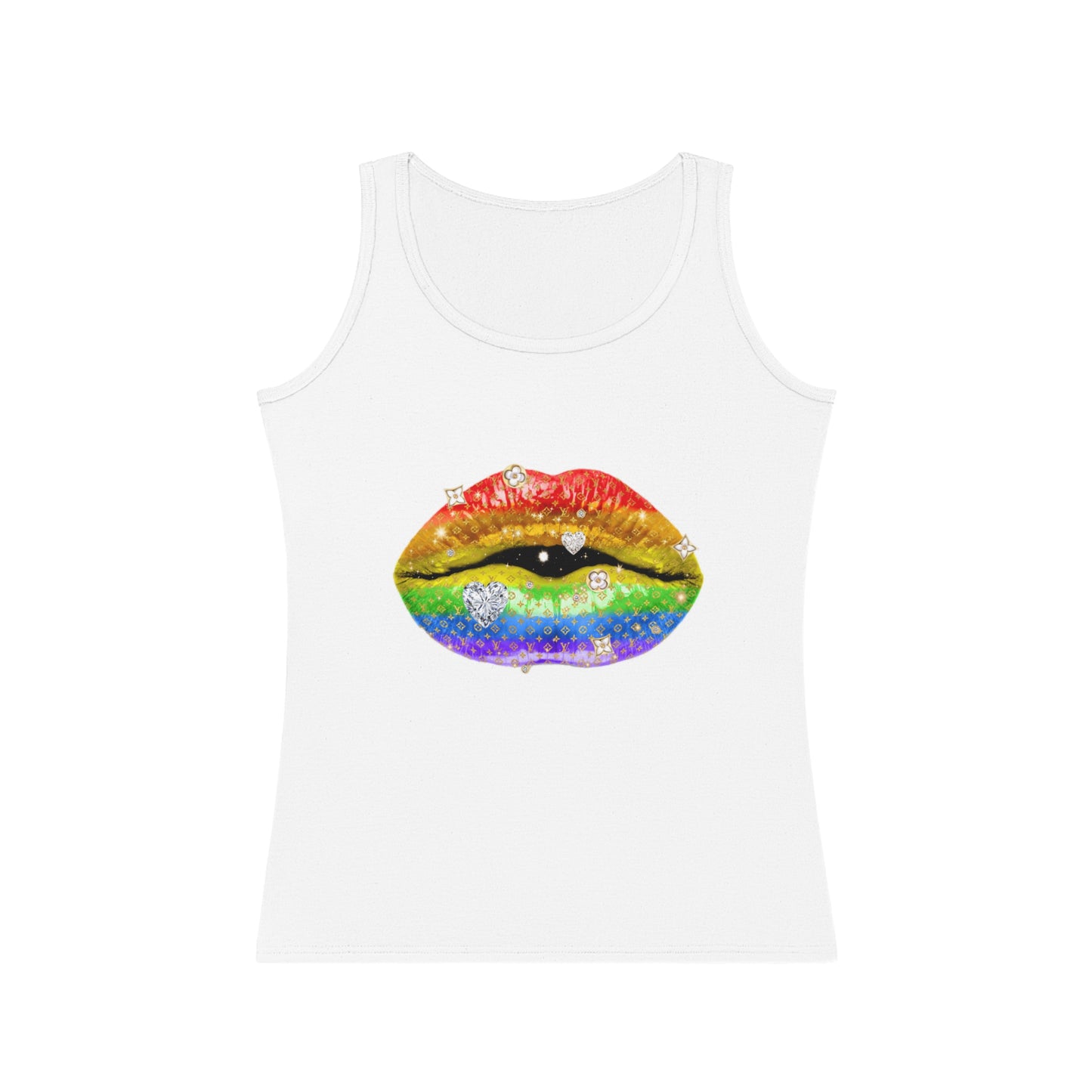 Designer Sexy Rainbow Glam Lips Tank