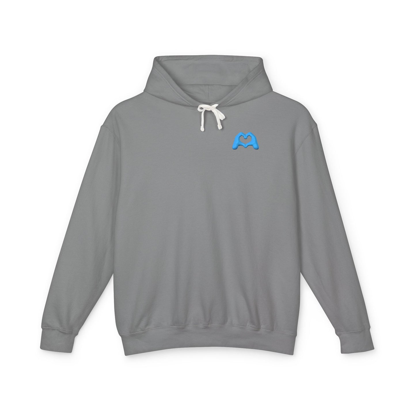Violet Hand Heart Unisex Lightweight Hooded Sweatshirt