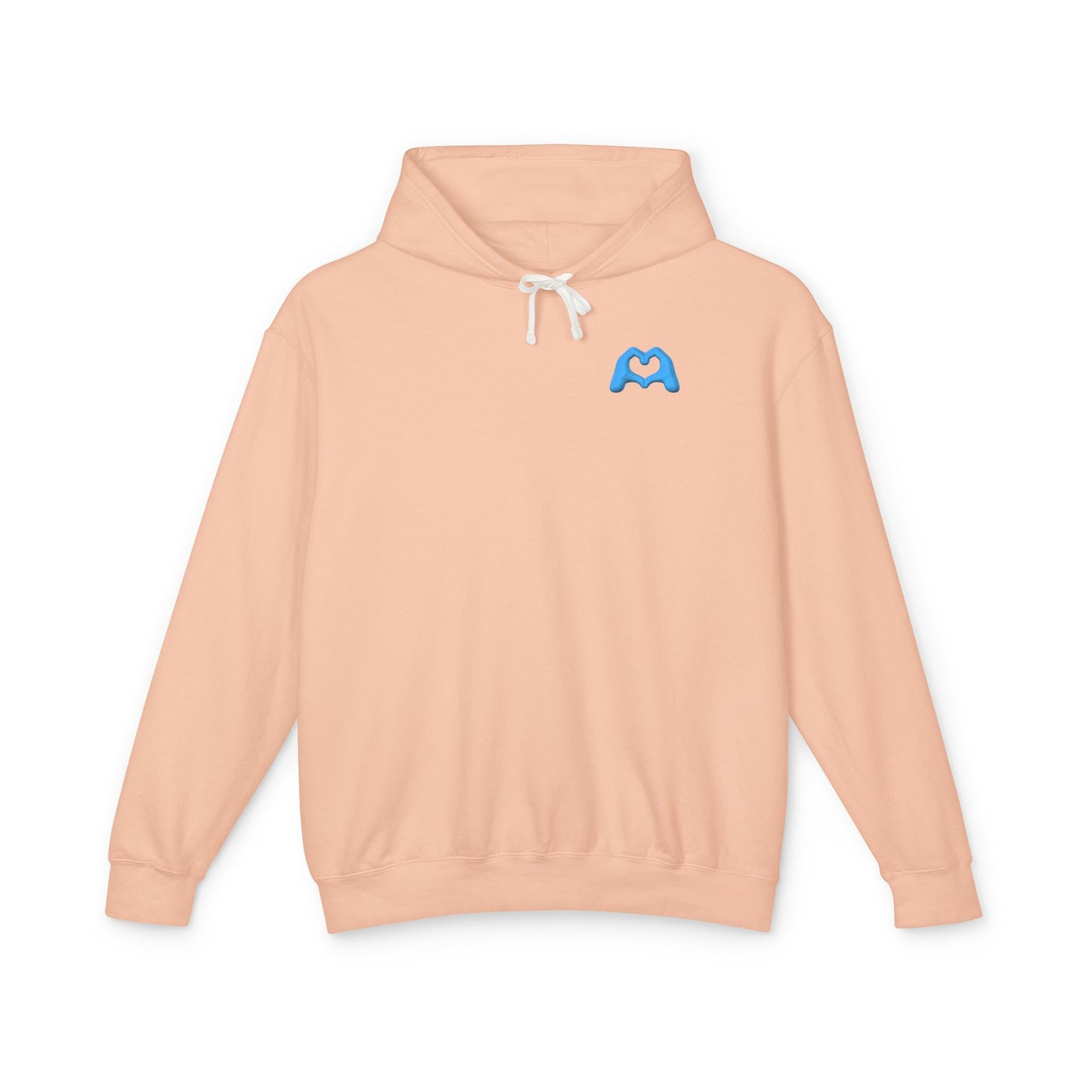 Violet Hand Heart Unisex Lightweight Hooded Sweatshirt