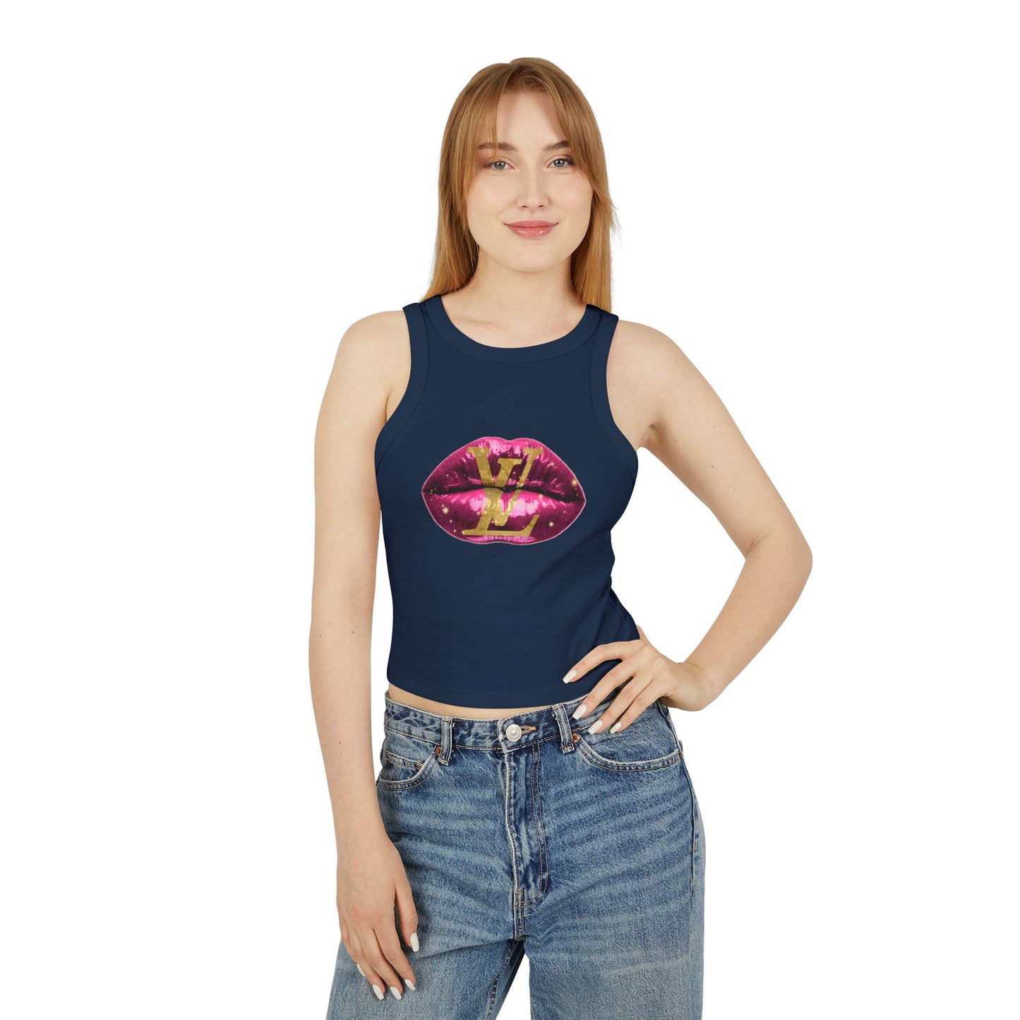 Designer Glam Pink Shimmer Lips II Tank