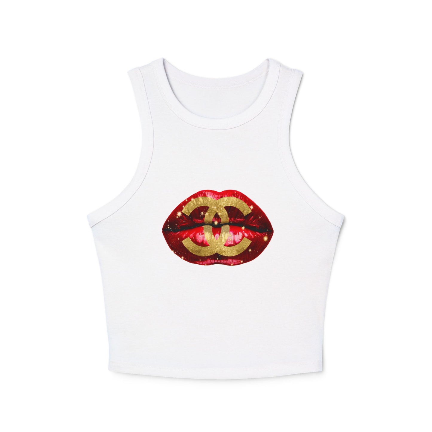 Designer Glam Red Sexy Lips I Racer Tank
