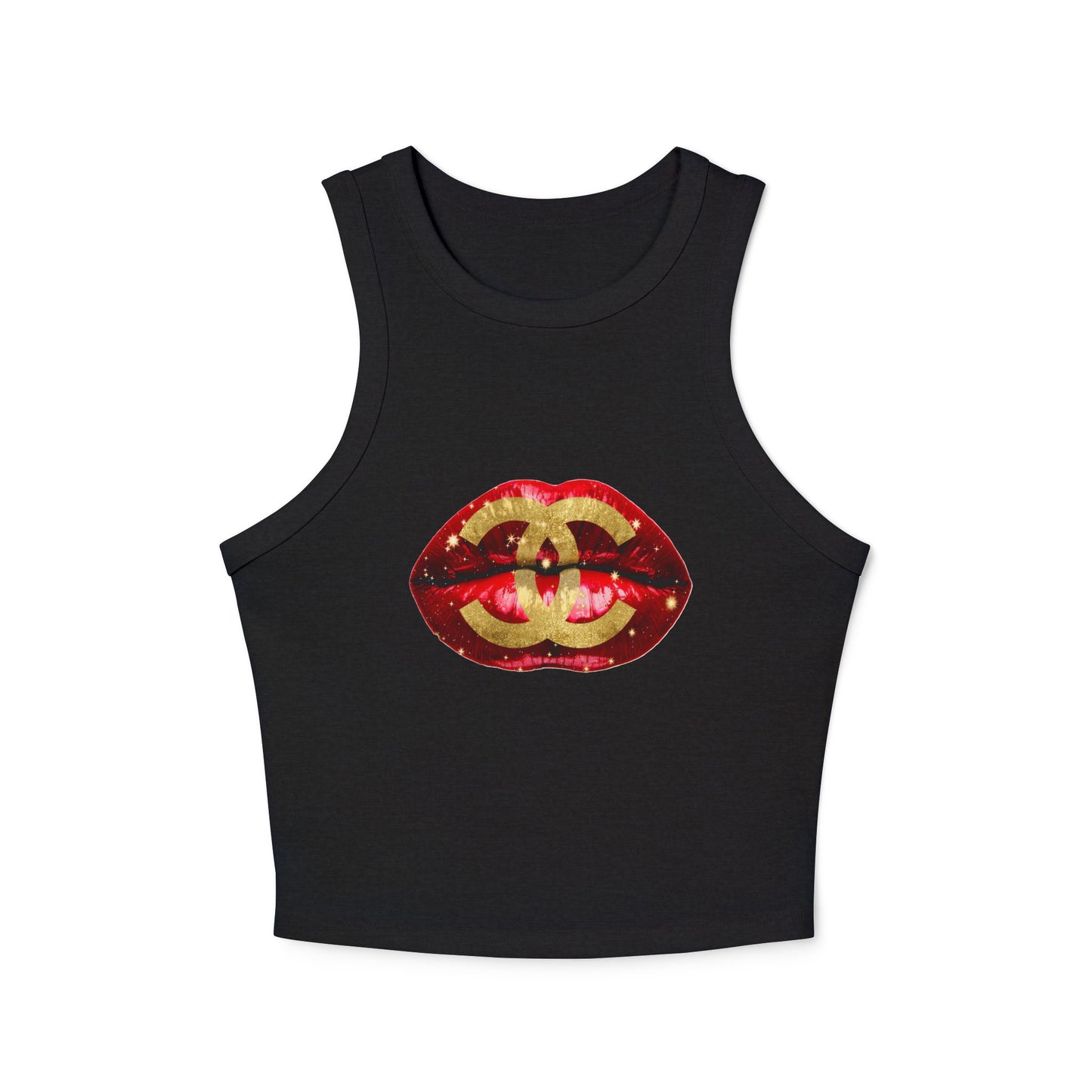 Designer Glam Red Sexy Lips I Racer Tank