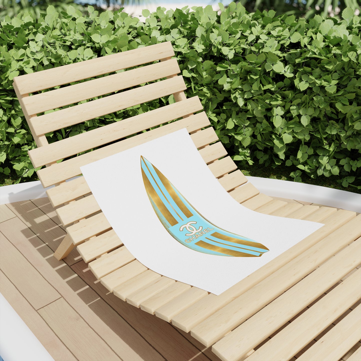 Designer Glam Turquoise and Gold Beach Towel