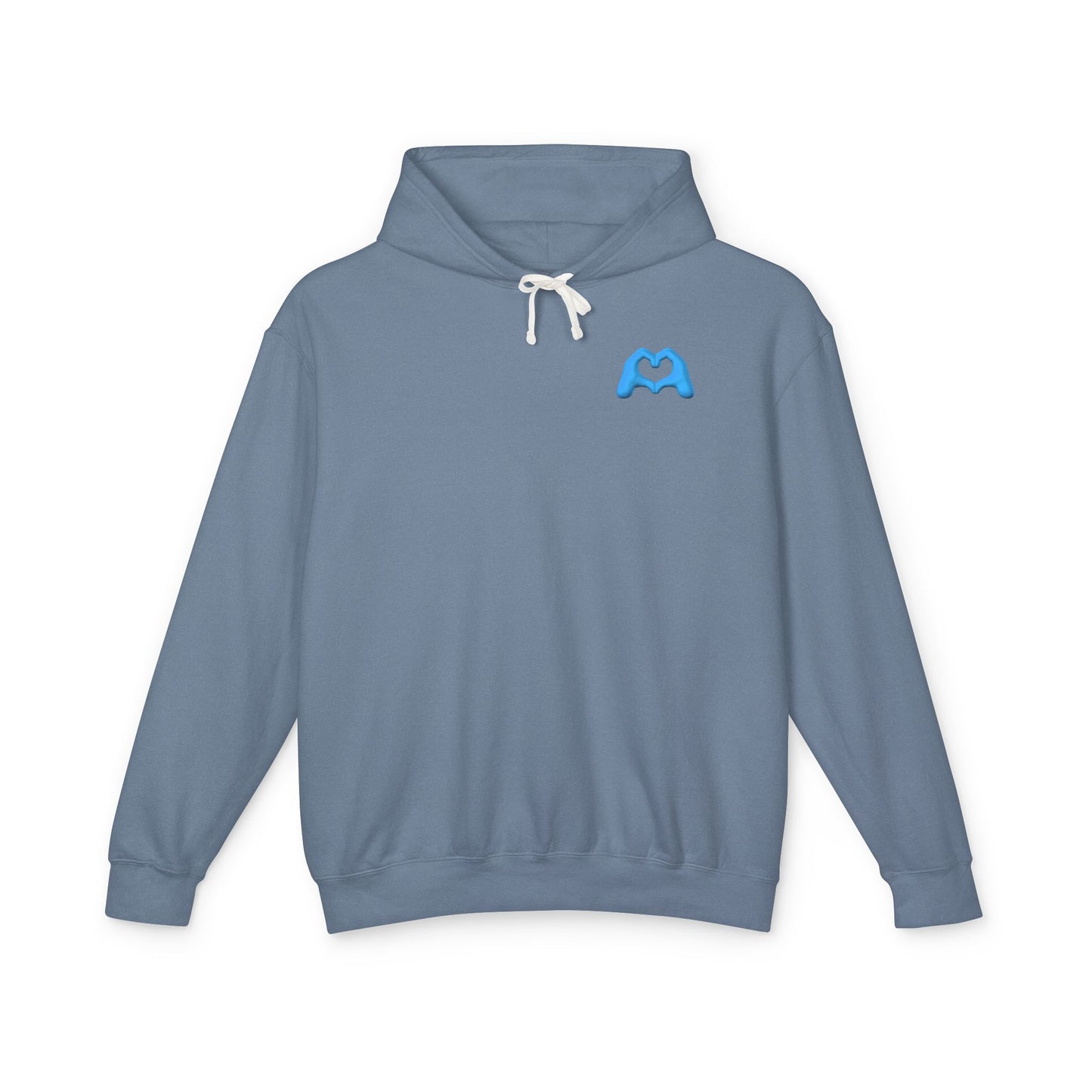 Violet Hand Heart Unisex Lightweight Hooded Sweatshirt
