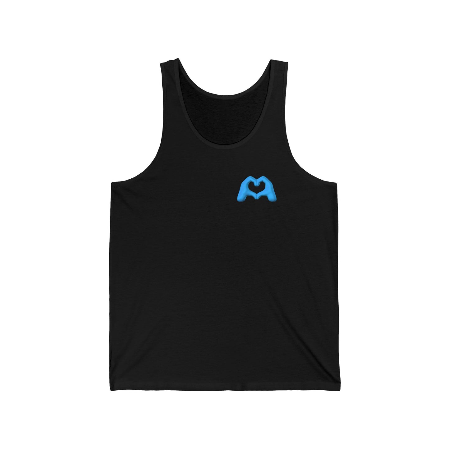 Blue Hand Heart Unisex Jersey Tank