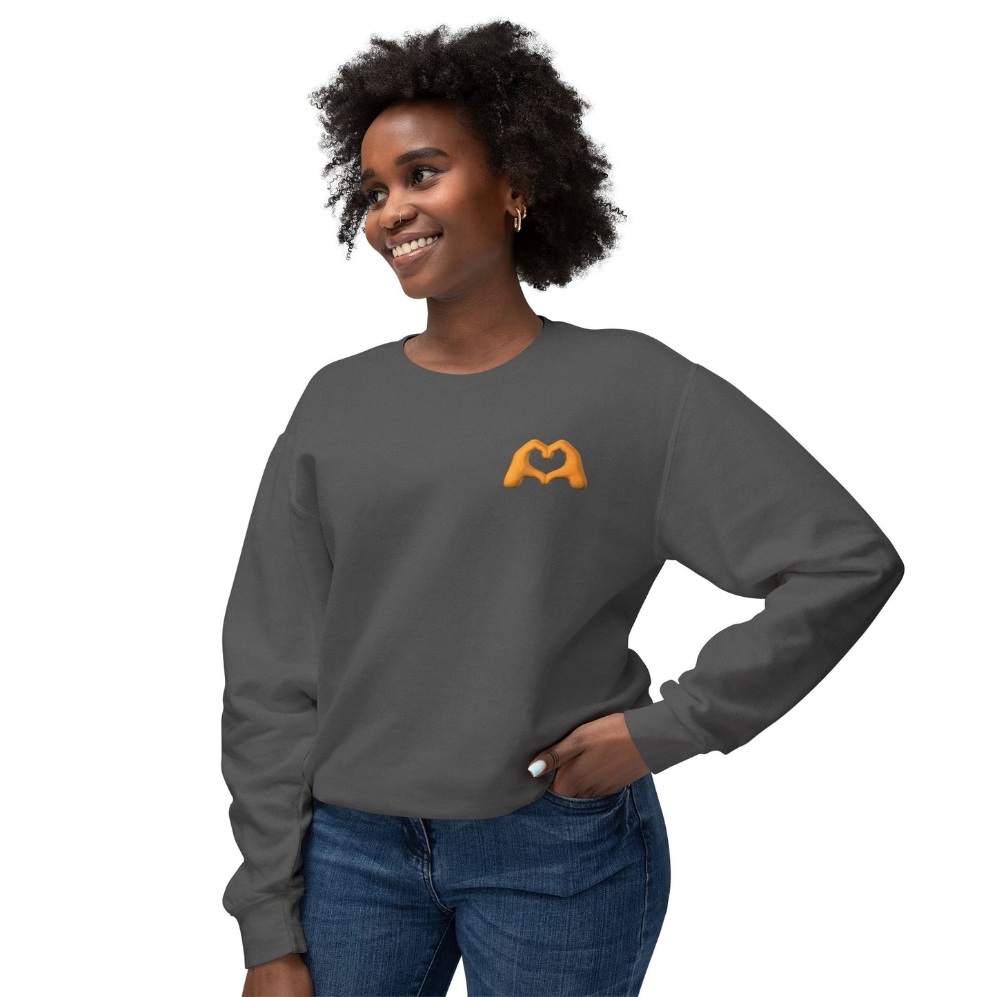 Gold Hand Heart Unisex Crewneck Sweatshirt