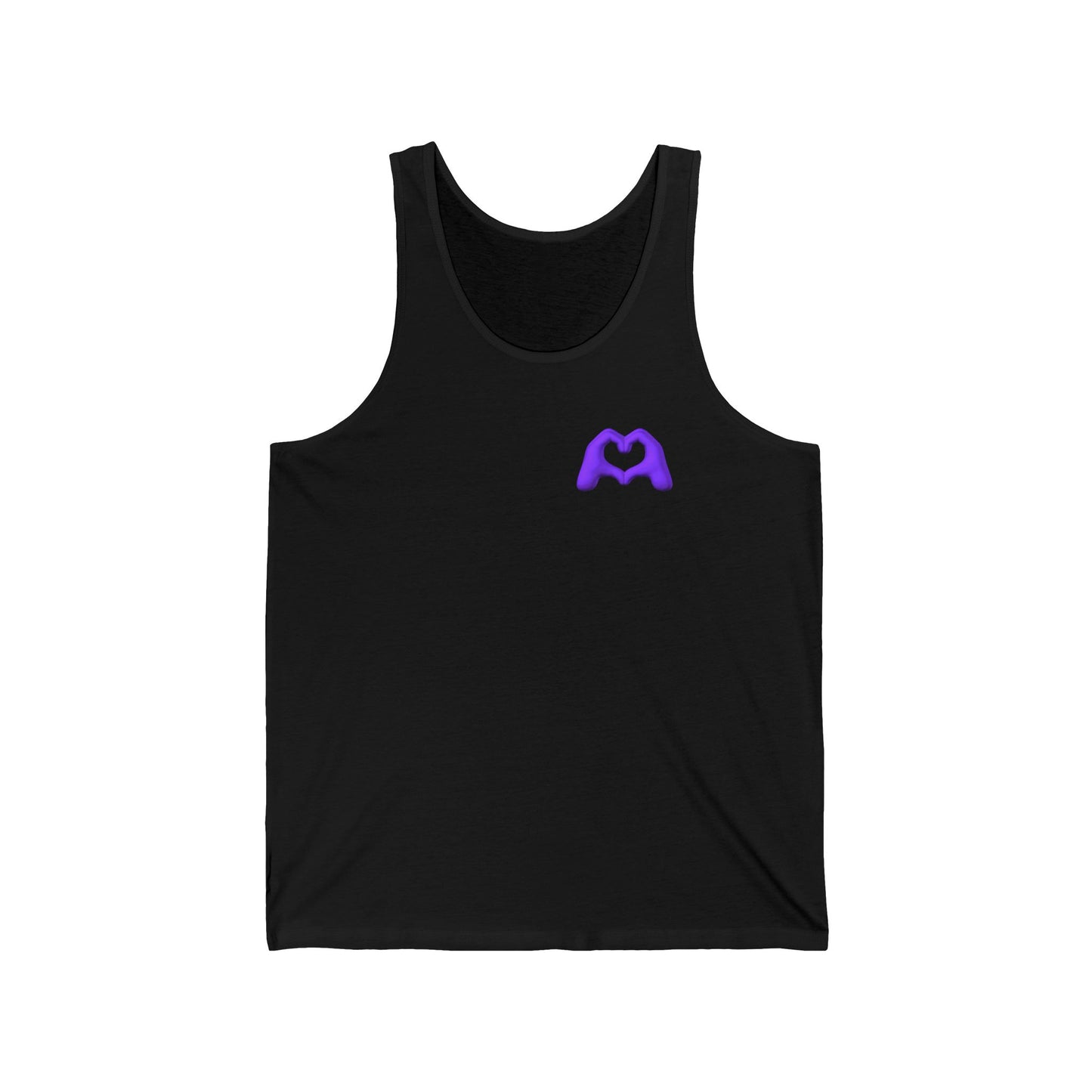 Purple Hand Heart Unisex Jersey Tank