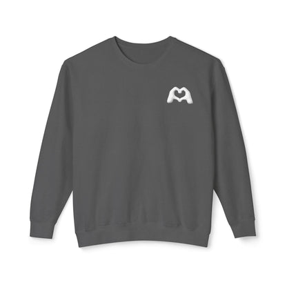 White Hand Heart Unisex Crewneck Sweatshirt