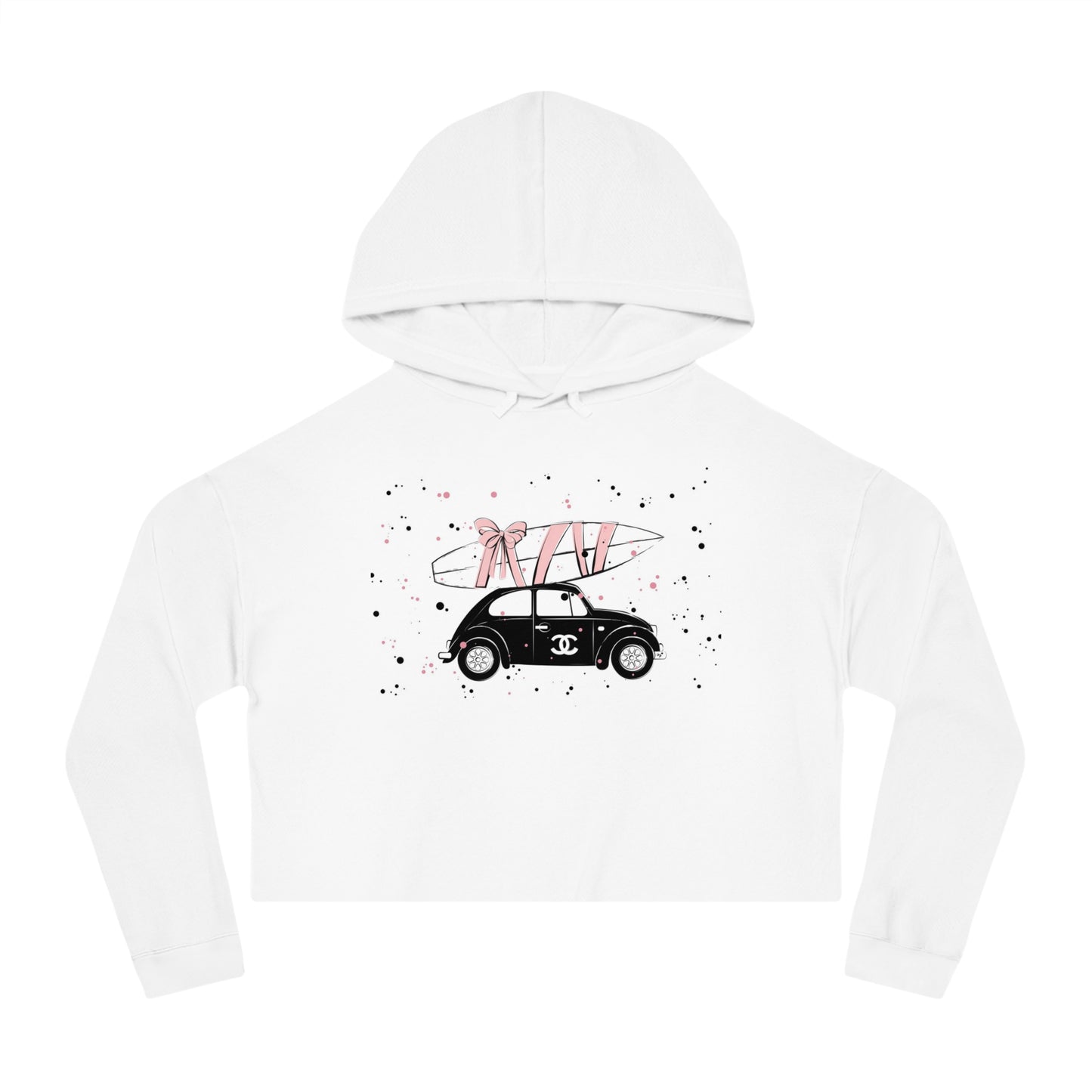 Designer VW Surfboard Cropped Hoodie