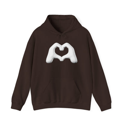 White Hand Heart Hoodie - Unisex Sweatshirt