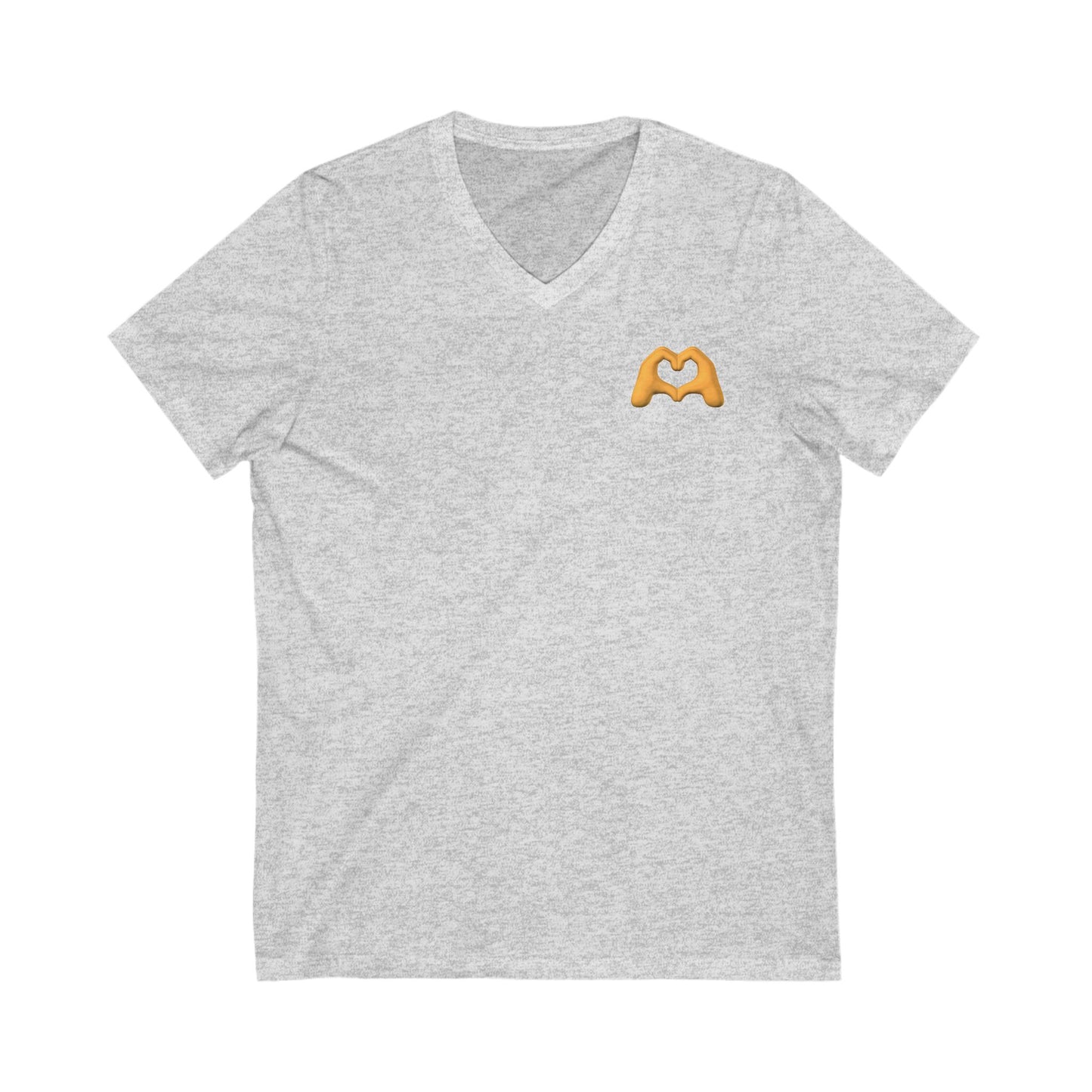 Gold Hand Heart Unisex Jersey Short Sleeve V-Neck Tee