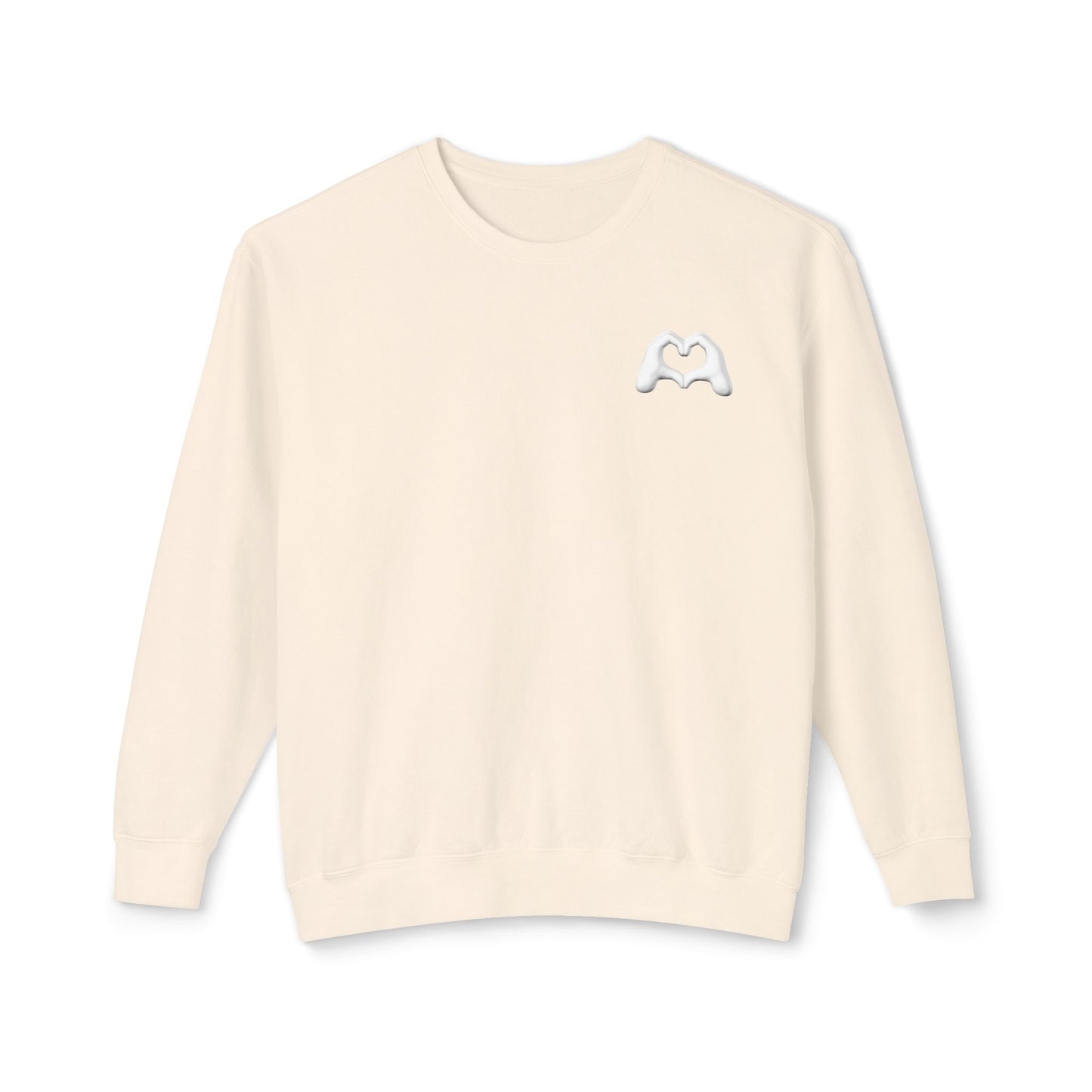 White Hand Heart Unisex Crewneck Sweatshirt