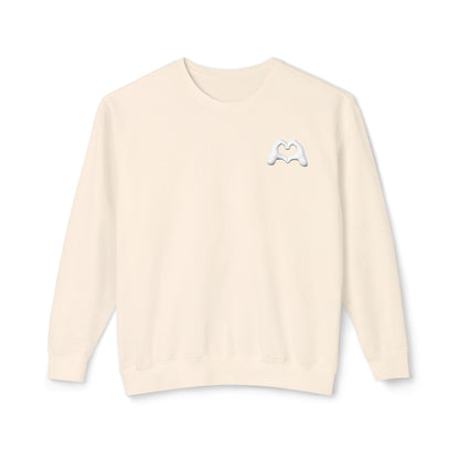 White Hand Heart Unisex Crewneck Sweatshirt