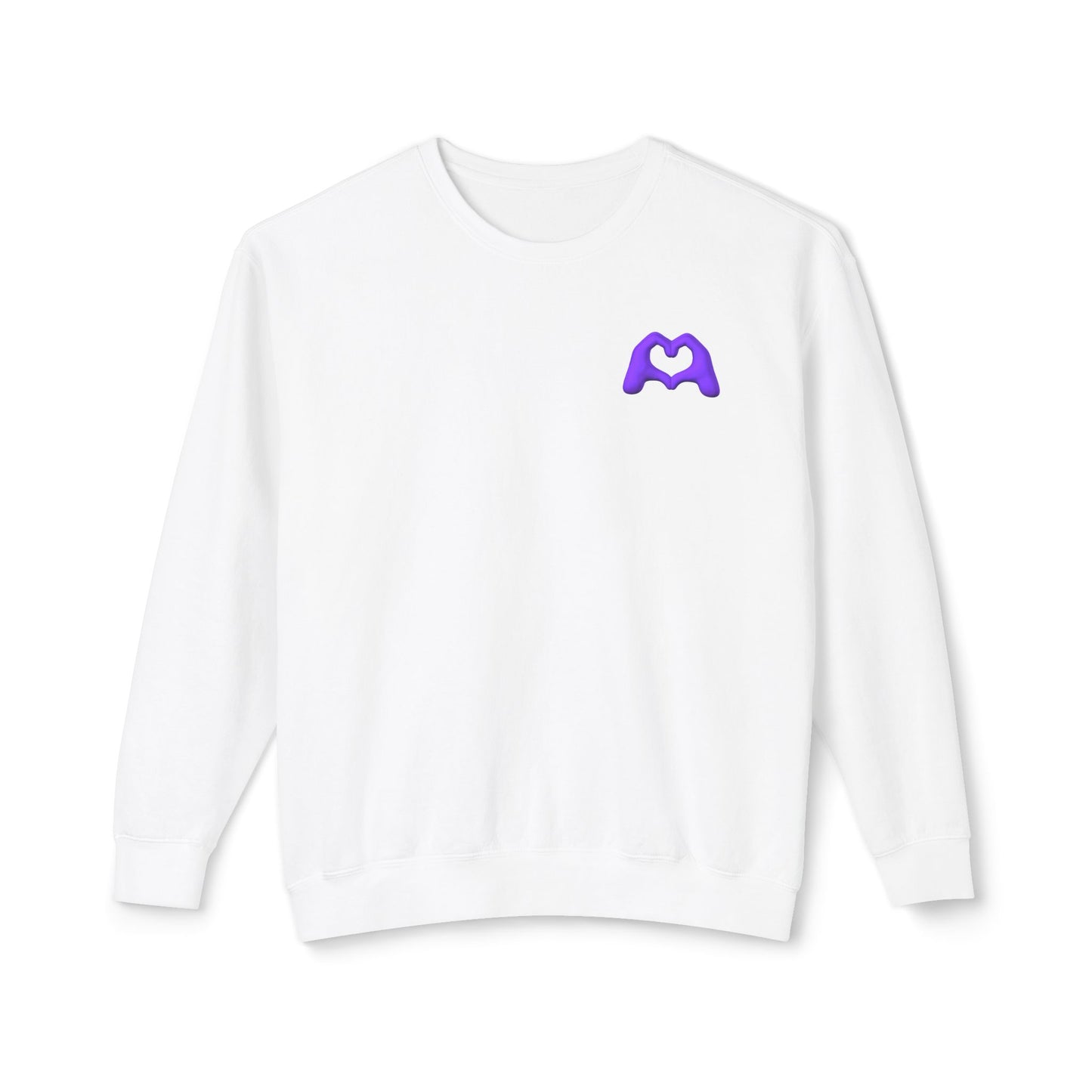 Purple Hand Heart Unisex Crewneck Sweatshirt