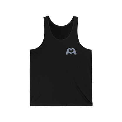 Silver Hand Heart Unisex Jersey Tank