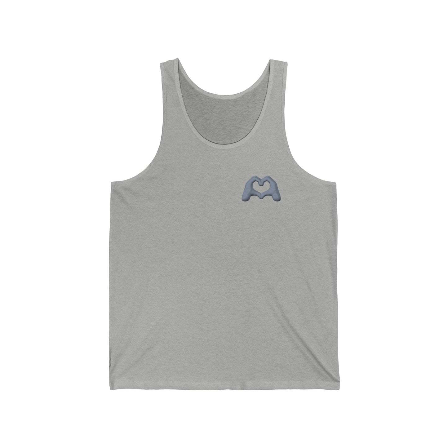 Silver Hand Heart Unisex Jersey Tank