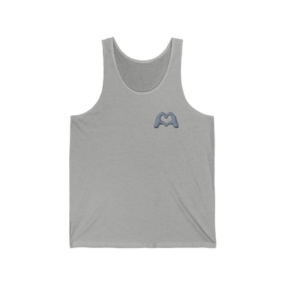 Silver Hand Heart Unisex Jersey Tank