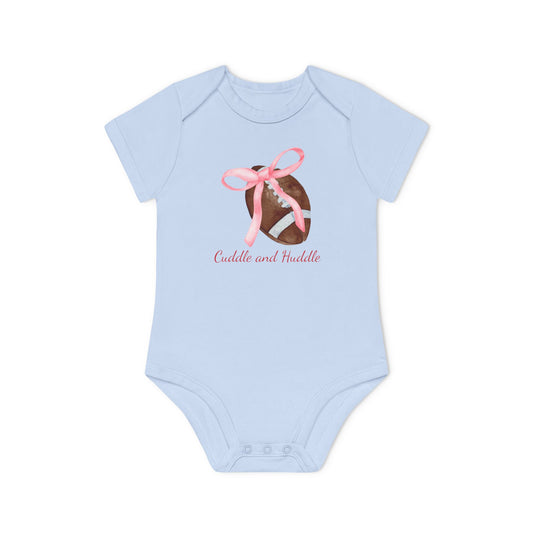 Cuddle and Huddle Football Baby Onesie