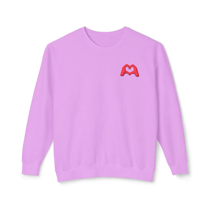 Red Hand Heart Unisex Crewneck Sweatshirt