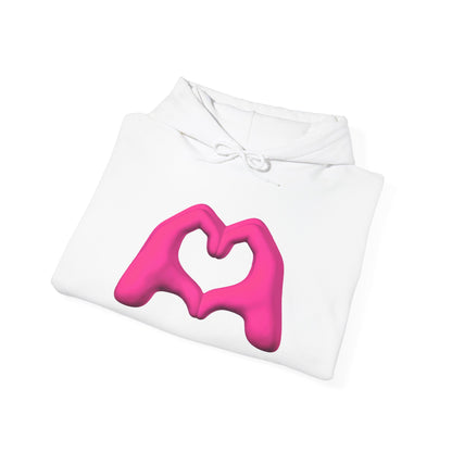 Pink Hand Heart Hoodie - Unisex Sweatshirt