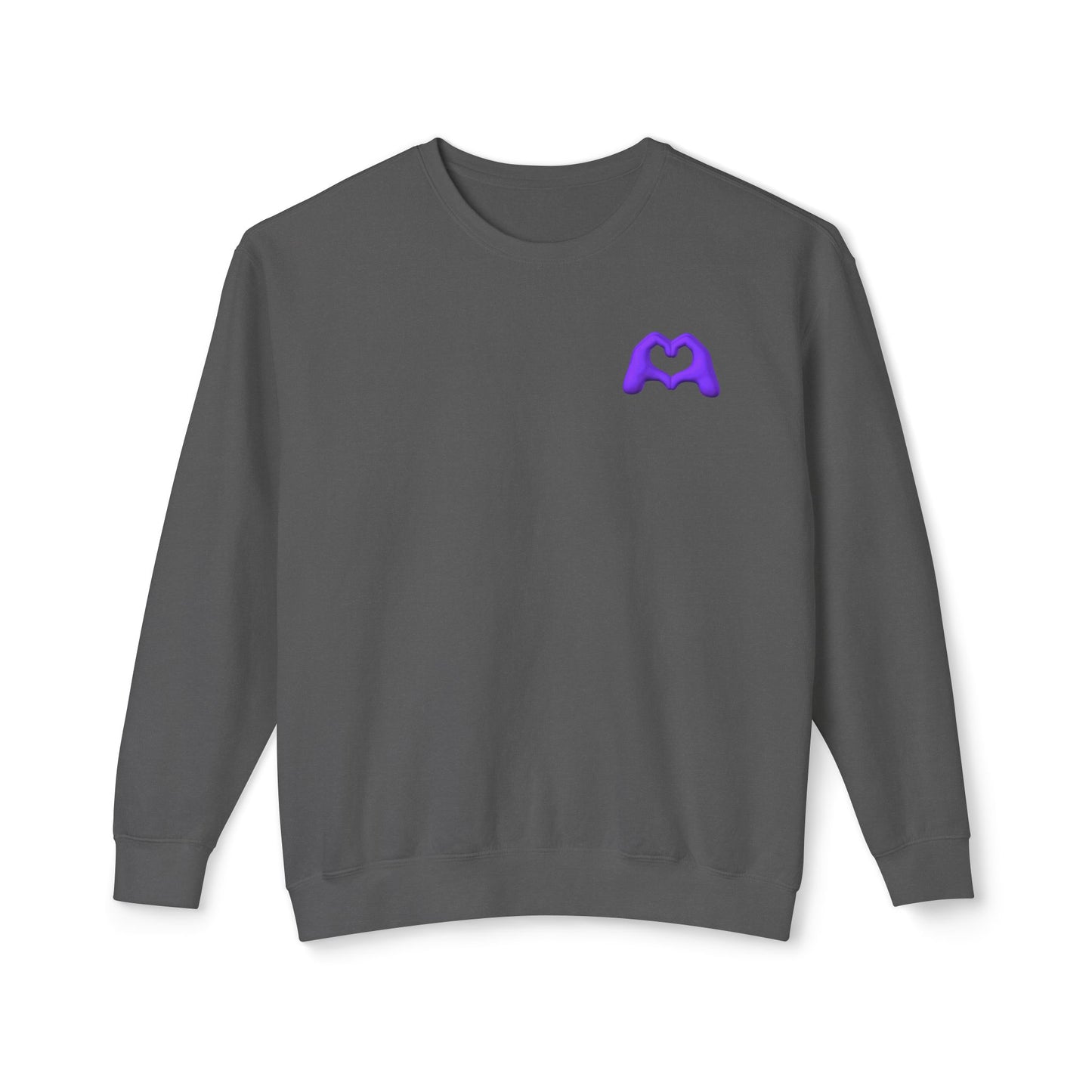 Purple Hand Heart Unisex Crewneck Sweatshirt