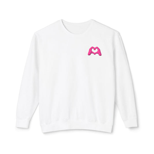 Pink Hand Heart Unisex Crewneck Sweatshirt