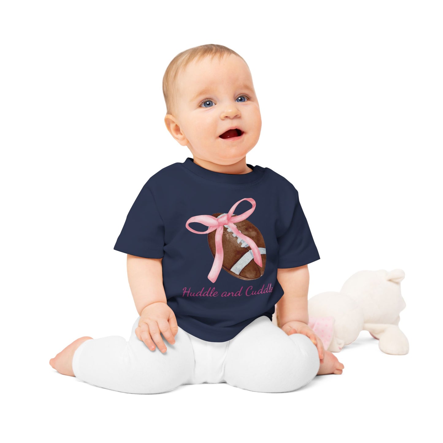 Huddle and Cuddle Football Baby Tee