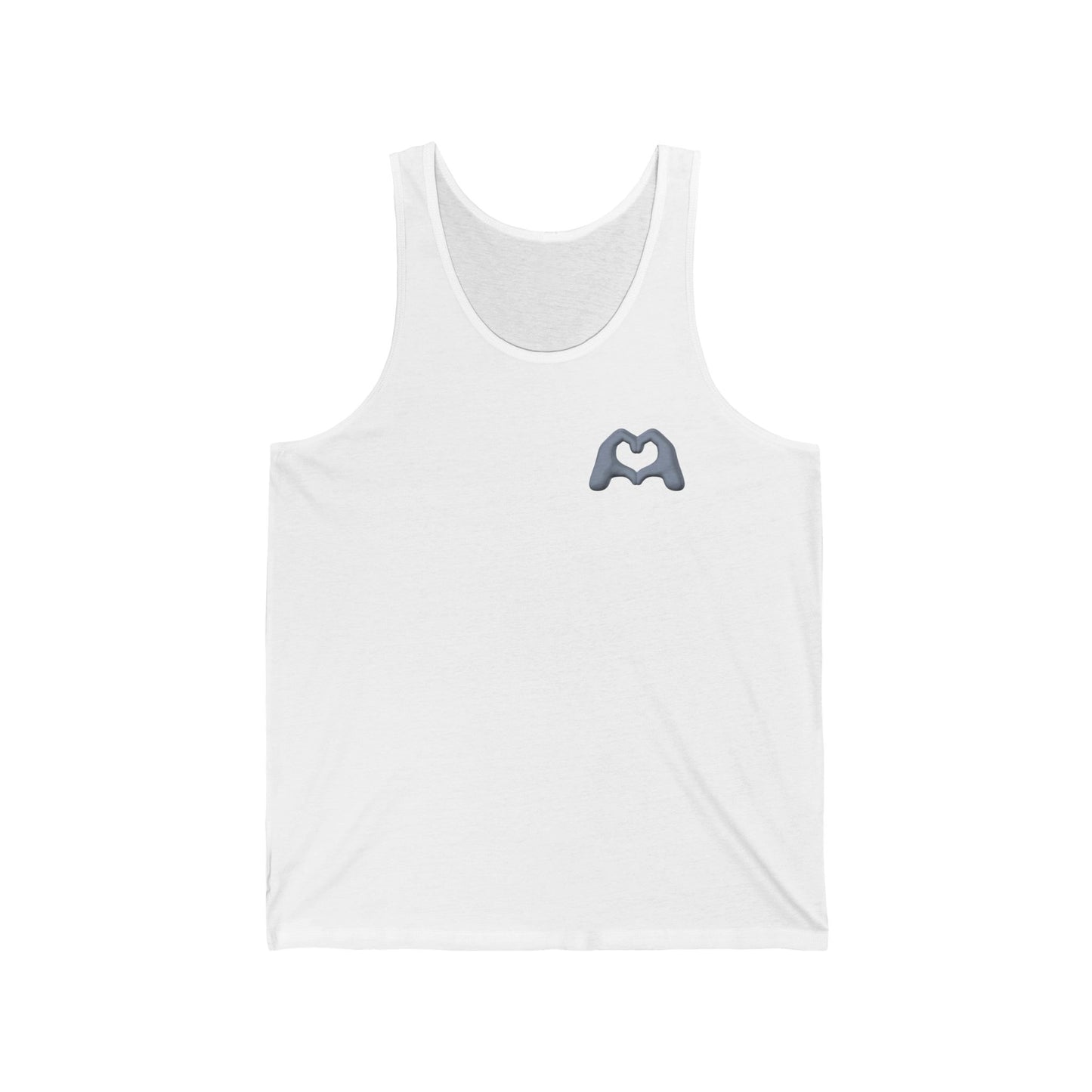 Gray Hand Heart Unisex Jersey Tank