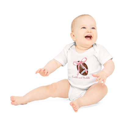 Cuddle and Huddle Football Baby Onesie