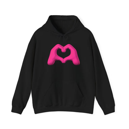 Pink Hand Heart Hoodie - Unisex Sweatshirt