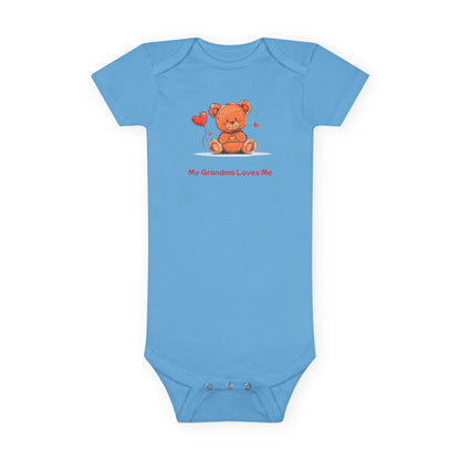 Beary Hand Heart MY GRANDMA LOVES ME Baby Onesie