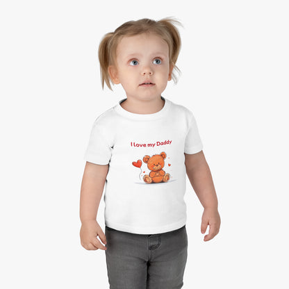 Beary Hand Heart I Love My Daddy Hand Heart Infant Tee