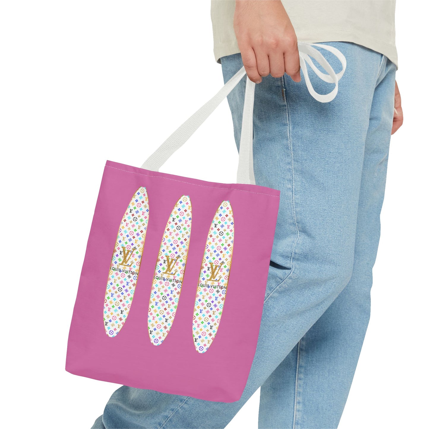 Designer Rainbow Surf Tote Bag