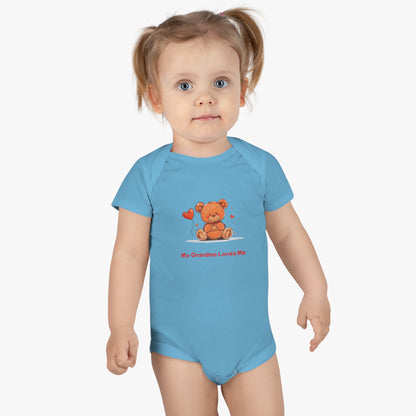 Beary Hand Heart MY GRANDMA LOVES ME Baby Onesie