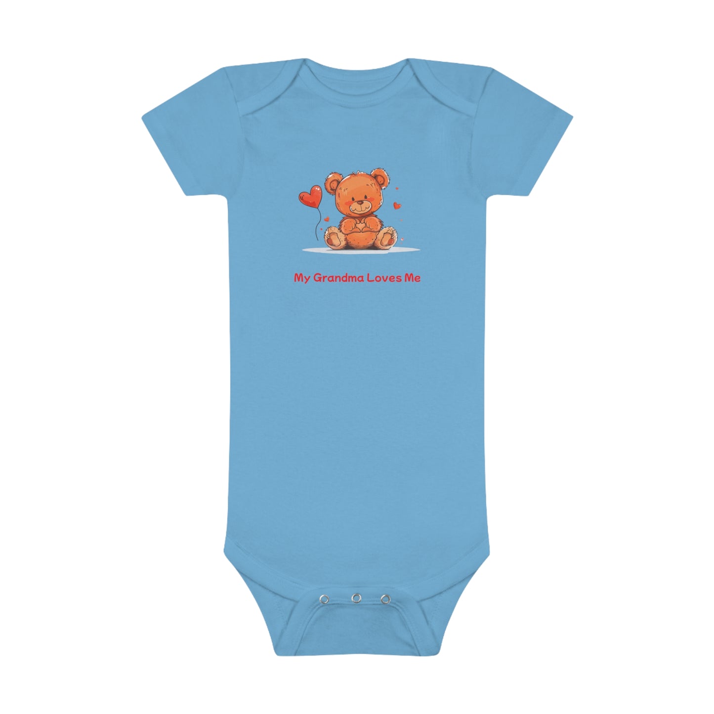 Beary Hand Heart MY GRANDMA LOVES ME Baby Onesie