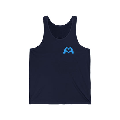 Blue Hand Heart Unisex Jersey Tank