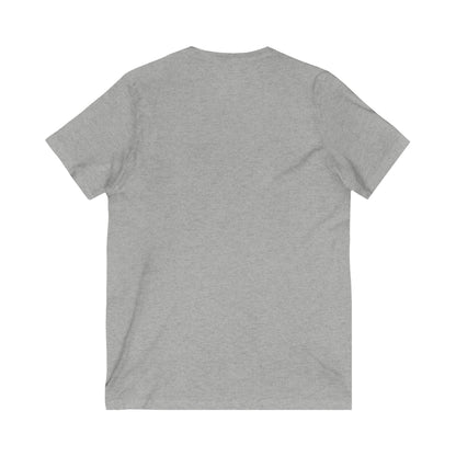 Gray Hand Heart Unisex Jersey Short Sleeve V-Neck Tee