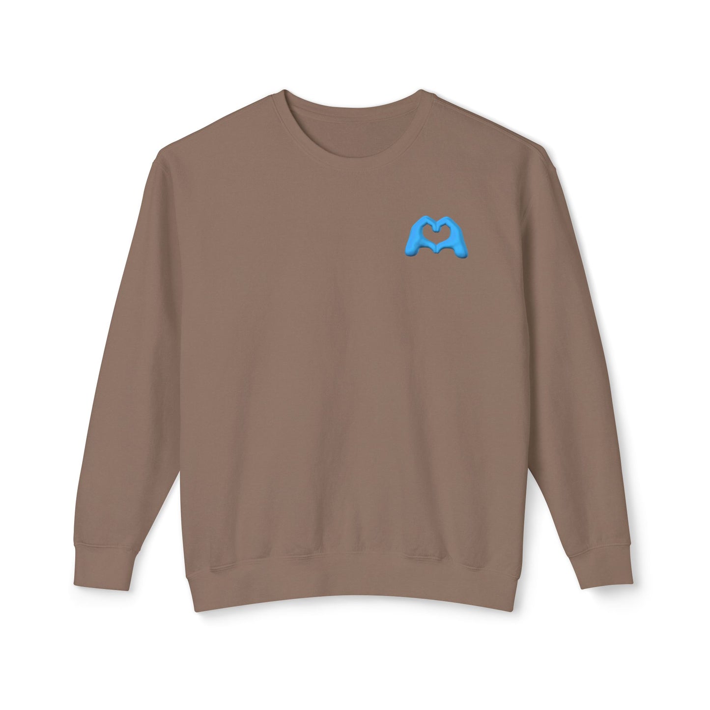 Blue Hand Heart Unisex Crewneck Sweatshirt