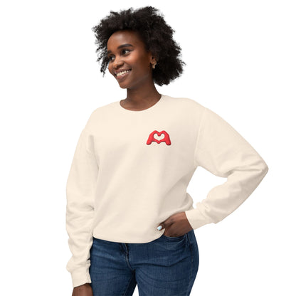 Red Hand Heart Unisex Crewneck Sweatshirt