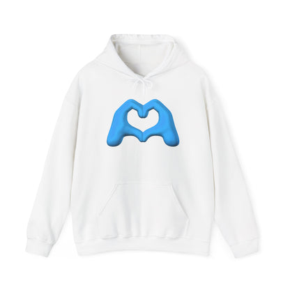 Blue Hand Heart Hoodie - Unisex Sweatshirt